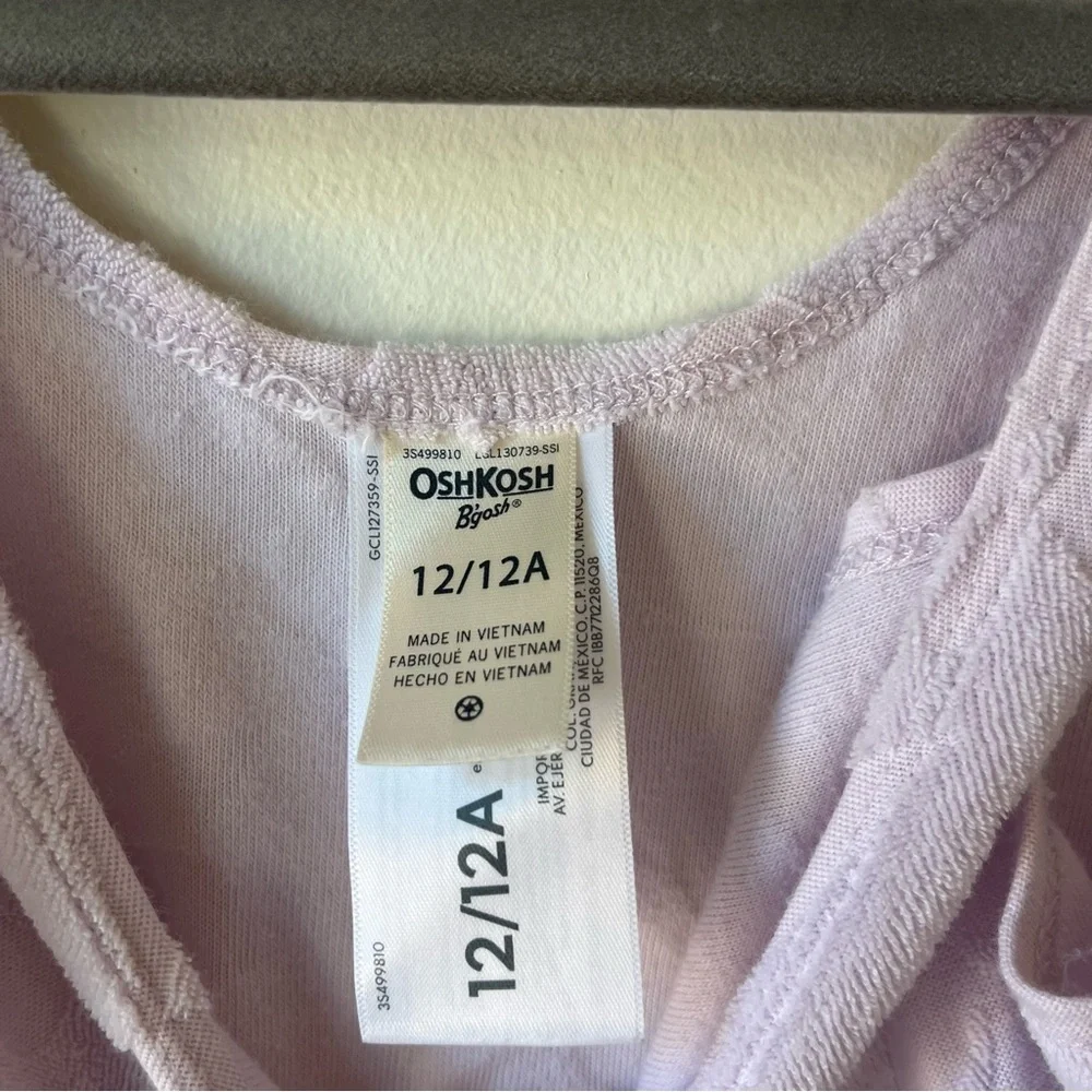 OshKosh Girls Lilac Terry Cloth Romper Size 12 Sleeveless Summer Playsuit Beach - Picture 3 of 8